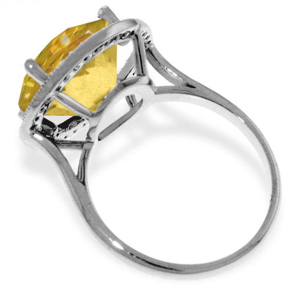GOLD RING WITH NATURAL DIAMONDS & CITRINE - Picture 2 of 4